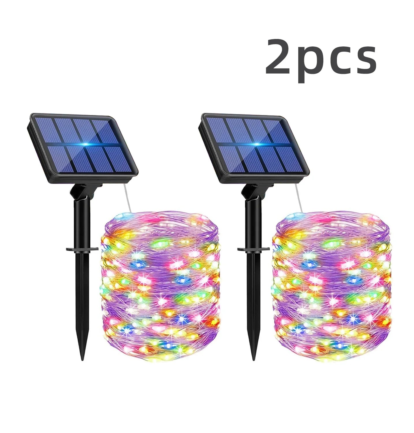 2pcs Solar String Fairy Lights Outdoor Path Garlands Lamp Patio Waterproof Christmas Wedding Street Lights 100/300LED