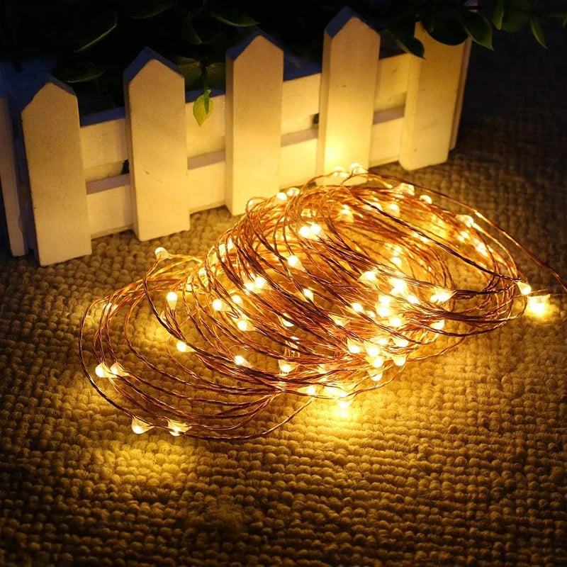 2pcs Solar String Fairy Lights Outdoor Path Garlands Lamp Patio Waterproof Christmas Wedding Street Lights 100/300LED