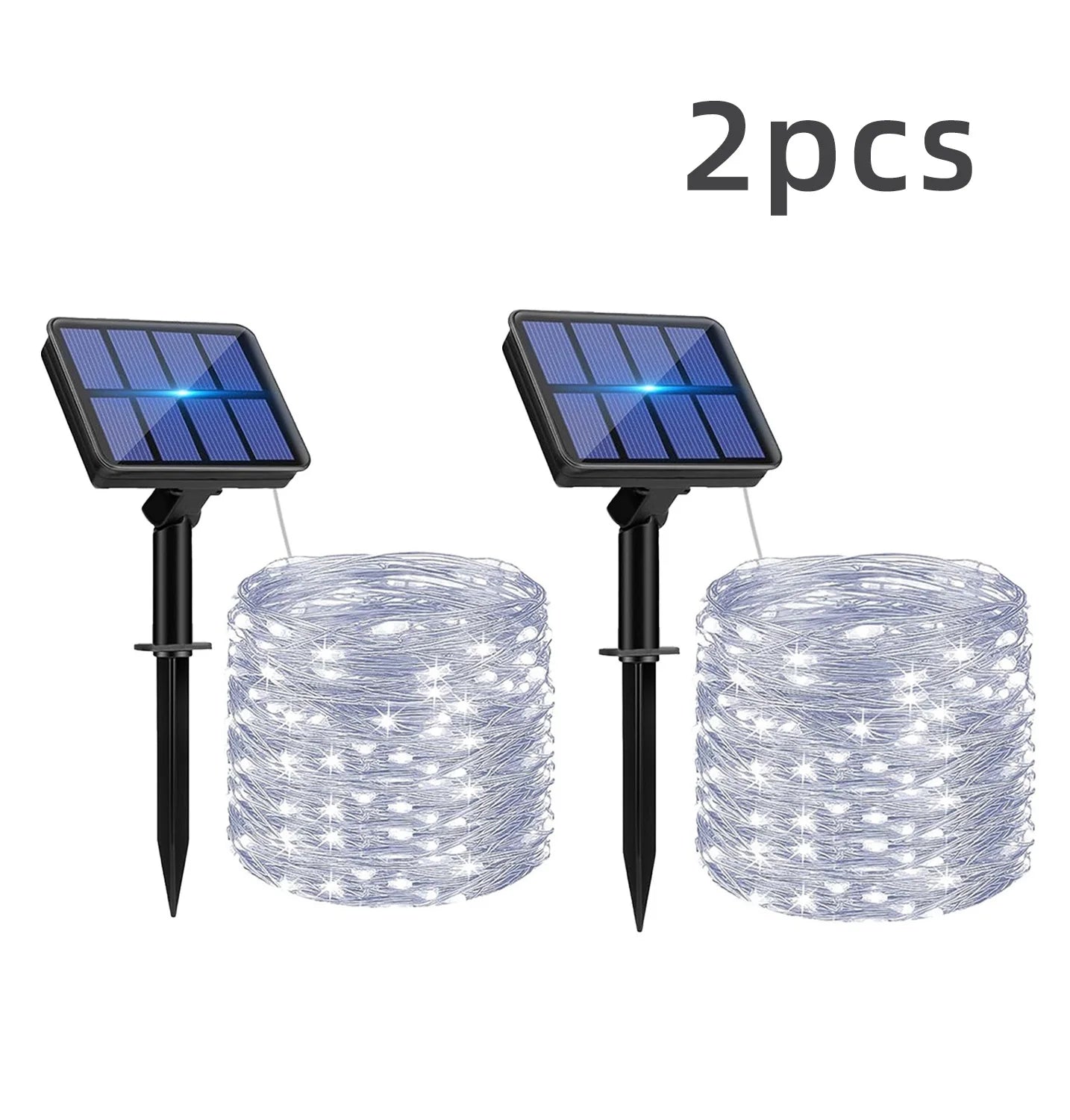 2pcs Solar String Fairy Lights Outdoor Path Garlands Lamp Patio Waterproof Christmas Wedding Street Lights 100/300LED