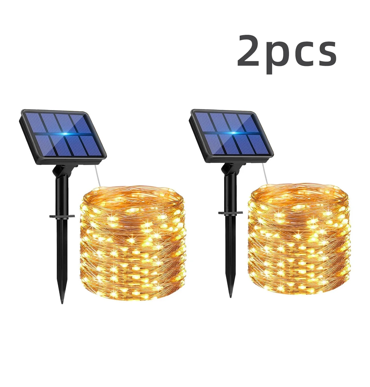 2pcs Solar String Fairy Lights Outdoor Path Garlands Lamp Patio Waterproof Christmas Wedding Street Lights 100/300LED