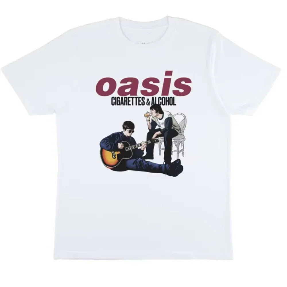 2025 Oasis Hot Sale Men Women Short Sleeve T Shirt Fashion Print Brand Tshirt Summer Classic Cotton T-Shirt Unisex Clothes Tee