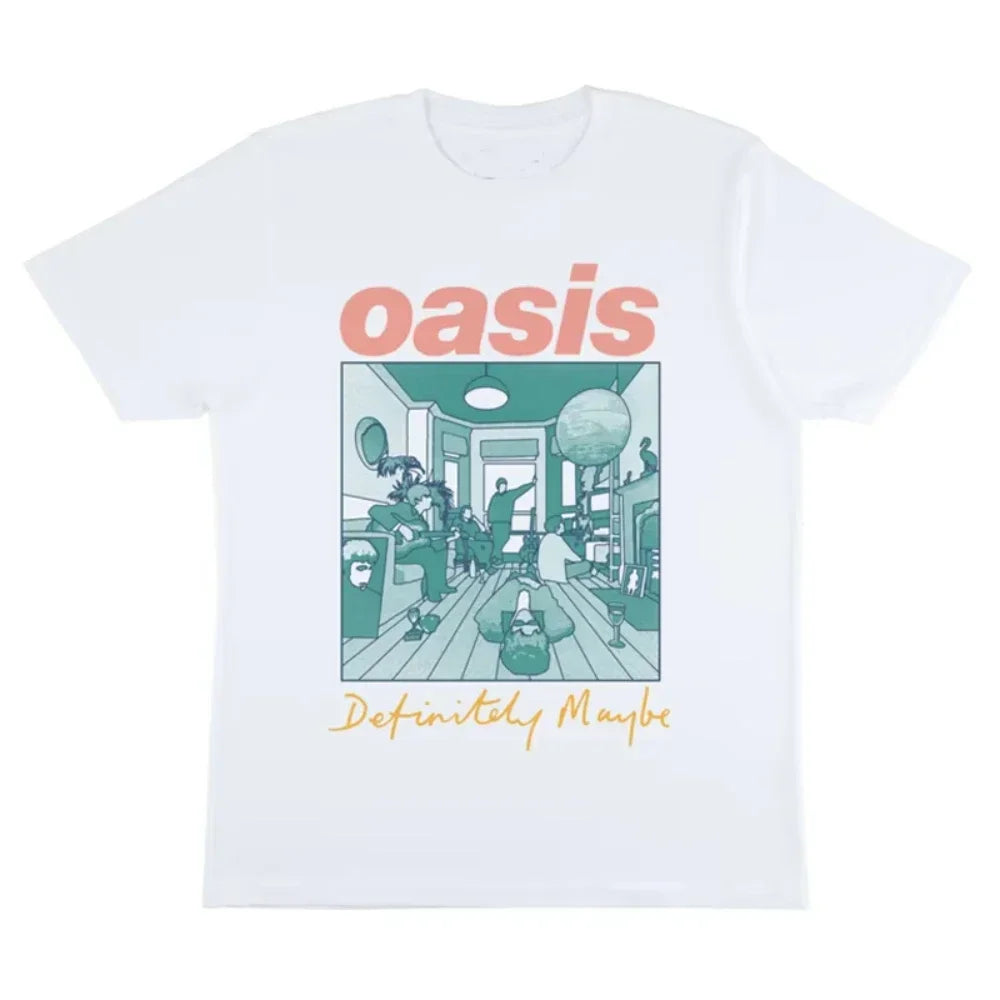 2025 Oasis Hot Sale Men Women Short Sleeve T Shirt Fashion Print Brand Tshirt Summer Classic Cotton T-Shirt Unisex Clothes Tee